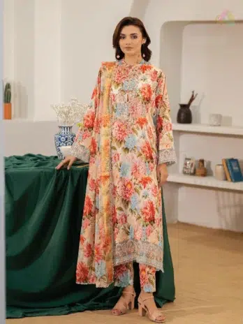 Noa by Brenish Vol 1 D-05 – Embroidered Neck and Digital Printed Lawn Front