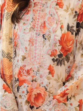 Organza Sequin Embroidered Lace – Detail View of D-06 by Brenish