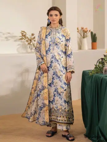 Noa by Brenish Vol 1 D-10 – Digitally Printed Lawn Front with Embroidered Neckline