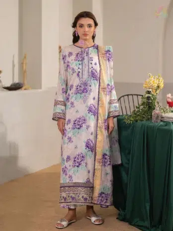 Noa by Brenish D-11 – Digitally Printed Lawn Shirt Front with Embroidered Neck