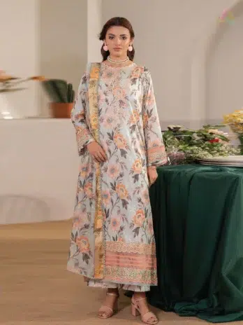 Noa by Brenish D-12 – Digitally Printed Lawn Front with Embroidered Neck