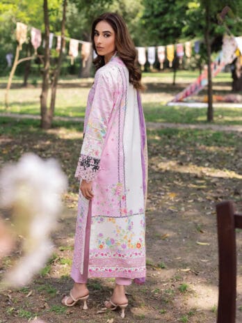 Rajbari Schiffli Printkari D-01 back view with digital printed lawn and intricate embroidery