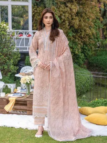 Embellish by Aalaya D-04 front view – embroidered lawn shirt