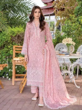 Aalaya D-05 front view – embroidered digital lawn shirt