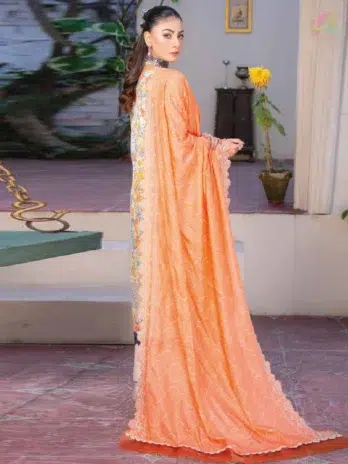 Back design of Lawnkari By Riaz Arts 2002 from summer collection