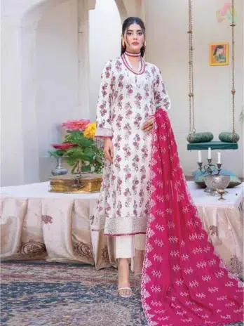 Front view of Lawnkari By Riaz Arts 2003 embroidered lawn shirt