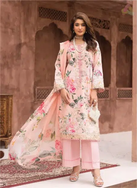 Front view of Sanam Saeed by Puri Fabrics D-01 lawn shirt