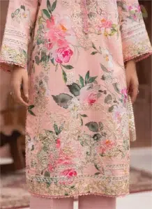Embroidery detail on Sanam Saeed by Puri Fabrics D-01 shirt