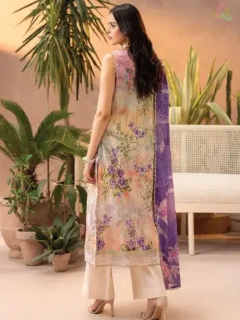 Back Image: Gulljee Vol 5 D-07 – Digital Printed Lawn Back & Sleeves
