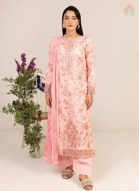 Front view of Sofia By Sanam Saeed D-02 featuring digitally printed embroidered lawn shirt by Puri Fabrics from their summer collection 2025.