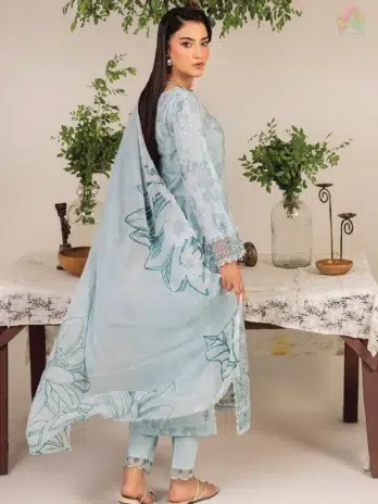 Back of Sofia By Sanam Saeed D-05 showcasing digitally printed design in breathable lawn fabric from Puri Fabrics new arrivals