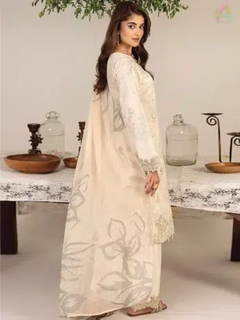 Back design of Sofia By Sanam Saeed D-07 featuring digitally printed lawn by Puri Fabrics for Eid collection 2025
