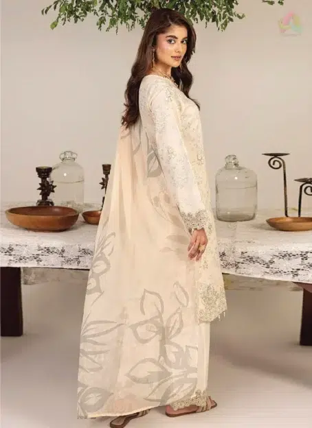 Back design of Sofia By Sanam Saeed D-07 featuring digitally printed lawn by Puri Fabrics for Eid collection 2025