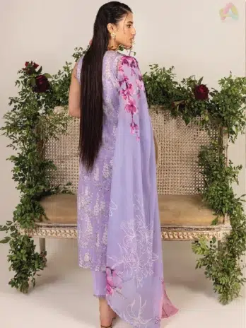 Back design of Sofia By Sanam Saeed D-08 showcasing digital printed lawn by Puri Fabrics, part of the lawn 2025 and summer collection