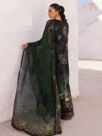 Back design of Ziva by Gulljee Vol 8 D-01 in digital printed lawn, a stylish pick from Gulljee Ziva Collection and summer collection