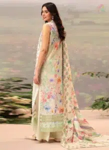 Back Image: Rear side of printed lawn shirt with matching cambric trouser, perfect for breathable everyday wear from Brenish clothing