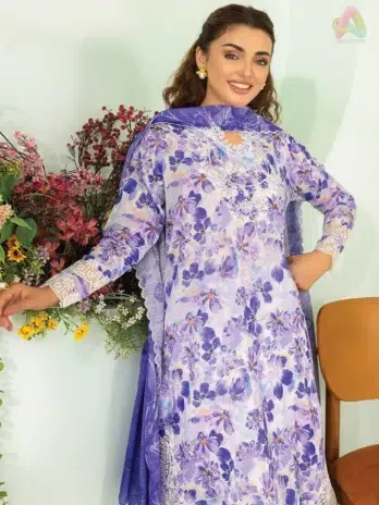 Detailed embroidery and organza lace of Gulljee D-01 captured up close, reflecting fine craftsmanship from the Gulljee collection 2025