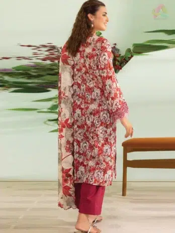 Digitally printed back of Gulljee D-03 showcasing fine detailing and summer-perfect colors from the Gulljee lawn 2025 collection