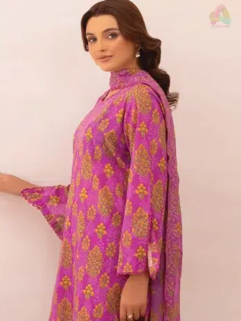 Close-up of embroidered neckline and organza bunch from Zavi D-06, showcasing Brenish’s expert craftsmanship and signature summer embroidery