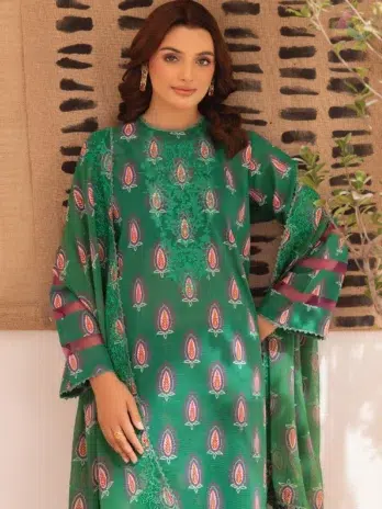 Detailed close-up of neck embroidery and organza bunch from Zavi D-08, showcasing Brenish’s fine craftsmanship and elegant stitching work