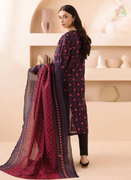 Back view of Zellbury Summer Vol 5 D-02 featuring smooth lawn fabric with colorful digital prints ideal for summer fashion lovers