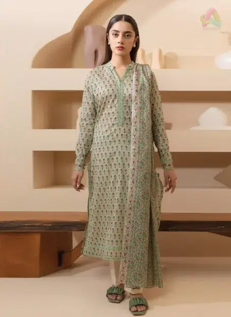 Front view of Zellbury Summer Vol 5 D-03 showcasing a printed lawn shirt perfect for casual summer wear with a stylish seasonal design