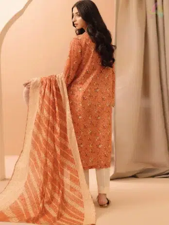 Back image of Zellbury D-10 2-piece highlighting digital print and soft lawn texture from the stylish Zellbury collection 2025