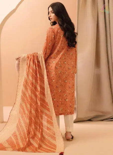 Back image of Zellbury D-10 2-piece highlighting digital print and soft lawn texture from the stylish Zellbury collection 2025