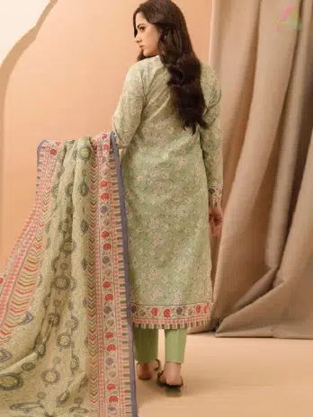 Back design of Zellbury D-11 2-piece suit highlighting elegant digital print and flowy lawn texture from the Zellbury New collection