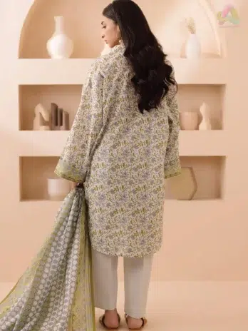 Back side of Zellbury D-12 2-piece lawn suit featuring stylish digital patterns on breathable fabric from Zellbury New collection