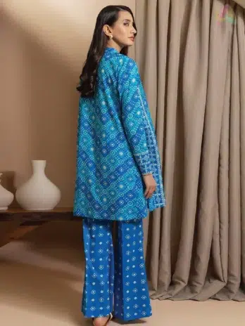 Back design of Zellbury D-15 featuring elegant print details on lawn fabric, part of the vibrant Zellbury clothing 2025 lineup.