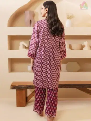 Back design of Zellbury D-16 showcasing digital print details on soft lawn fabric, part of the elegant Zellbury clothing collection.