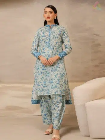 Front look of Zellbury Summer Vol 5 D-17 showing colorful digital printed lawn shirt from Zellbury lawn 2025, ideal for summer wardrobe refresh