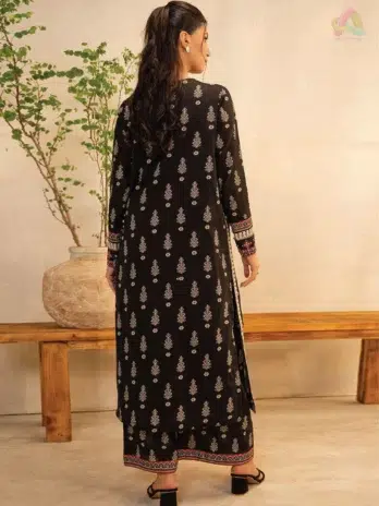 Back of the Zellbury D-21 2-piece lawn suit displaying vibrant digital prints from the latest Zellbury collection 2025 for women