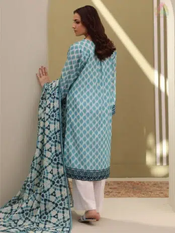 Back side of D-23 showcasing seamless digital lawn print with elegant layout from the new Zellbury lawn 2025 series