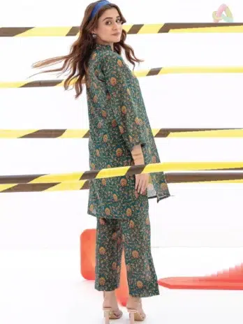 Back view of Identic By Regalia Textile D-02 highlighting the fine print and breathable cambric fabric from Regalia Textile New Collection.