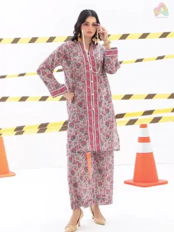 Identic By Regalia Textile D-06 front view showcasing Airjet Digital Printed Cambric Shirt with elegant design from Regalia Textile Cambric Collection.