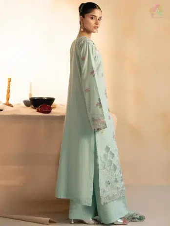 Jahaan by Rajbari Aalya 4-A dyed lawn shirt back with premium fabric quality from Rajbari lawn summer collection 2025.