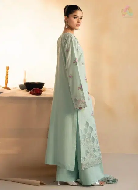 Jahaan by Rajbari Aalya 4-A dyed lawn shirt back with premium fabric quality from Rajbari lawn summer collection 2025.