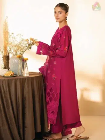 Jahaan by Rajbari Maya 4-B dyed lawn shirt back in premium Rajbari lawn fabric from the Rajbari new collection 2025