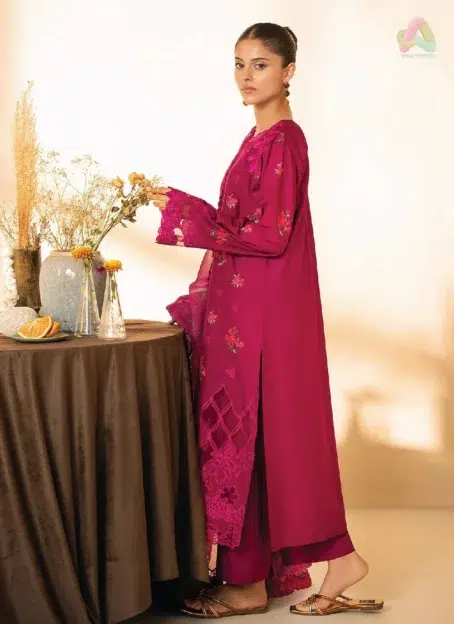 Jahaan by Rajbari Maya 4-B dyed lawn shirt back in premium Rajbari lawn fabric from the Rajbari new collection 2025