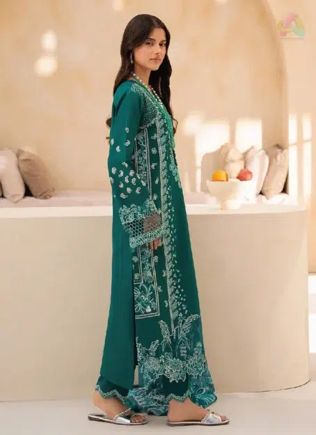 Jahaan by Rajbari Rina 5-A dyed lawn shirt back in premium Rajbari lawn fabric from the Rajbari collection 2025 summer edition.