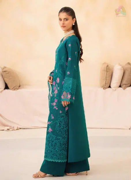 Jahaan by Rajbari Zara 3-A dyed lawn back in breathable premium fabric with neat stitching and signature Rajbari clothing craftsmanship.