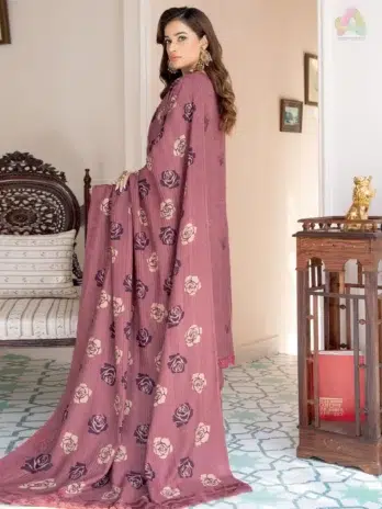 Back design of Jugnoo By Riaz Arts Vol 2 D-03 showcasing premium Dhanak fabric with fine embroidery and Riaz Arts signature style.