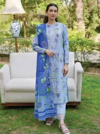 Twinkling by Binaas D-11 featuring digital printed lawn shirt with fine boring embroidery, from the elegant Binaas lawn 2025 summer collection.