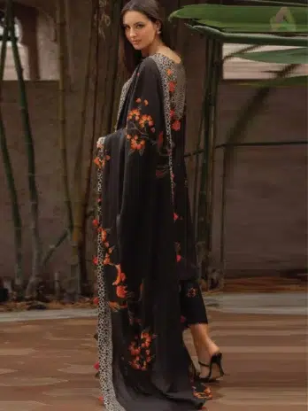 Back design of C-Print by Charizma CPW5-08 highlighting fine linen fabric texture and modern tailoring from Charizma Fabric Collection 2025.