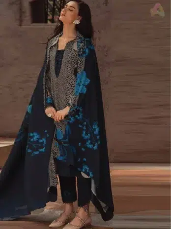 Back view of C-Print by Charizma CPW5-02 three-piece suit, highlighting the fine linen fabric, clean finish, and comfortable tailored plain trouser.