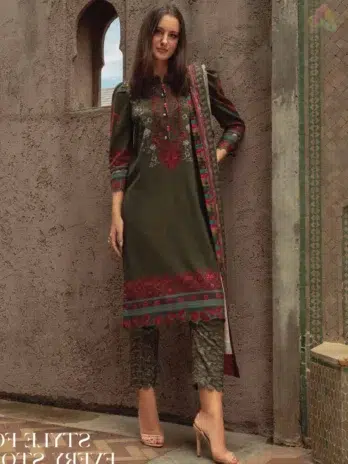 C-Print by Charizma CPW5-05 front view featuring printed linen shirt, stylish design, and elegant detailing from Charizma C Print Collection.