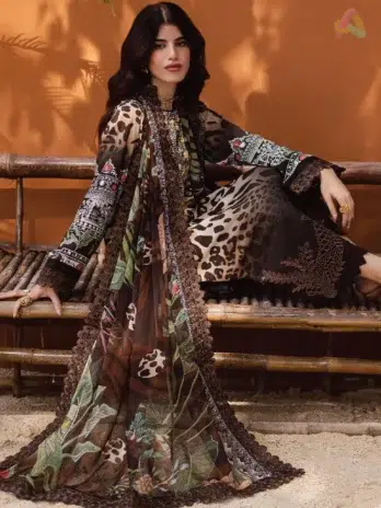 Close-up detailing of Gardenia By Nureh NWG-85 embroidery on viscose slub linen shirt, highlighting premium craftsmanship from Nureh New Collection.