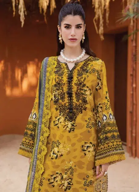 Close-up embroidery details of Gardenia By Nureh NWG-87 viscose shirt with delicate printed patterns from Nureh Fabric Collection 2025